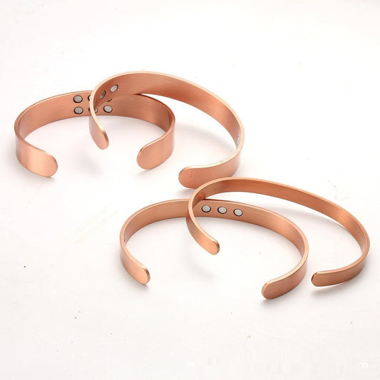 Simple Polished Red Copper Magnetic Bracelet Stylish Jewelry