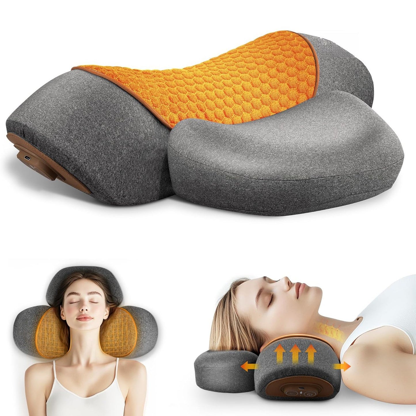 Adjustable Heating Massage Neck Pillow for Home Relaxation