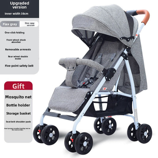 Lightweight Foldable Baby Stroller with Reclining Seat Uses