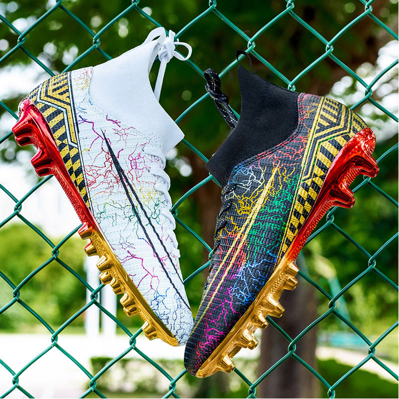 High-Top Soccer Shoes – Gold-Plated Bottom, Perfect Students