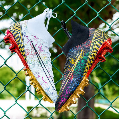 High-Top Soccer Shoes – Gold-Plated Bottom, Perfect Students