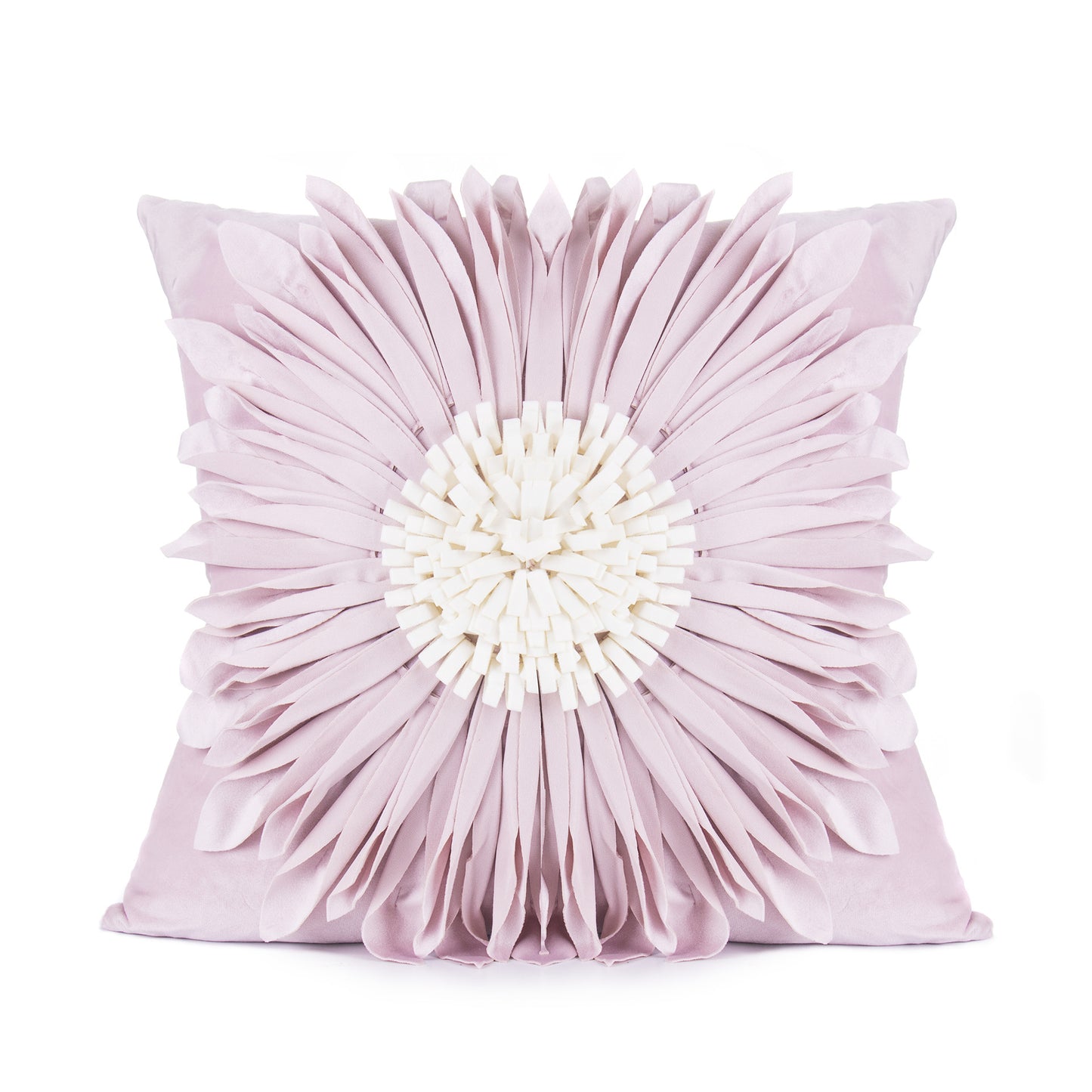 White Throw Pillow – Modern Velvet 3D Chrysanthemum Cushion