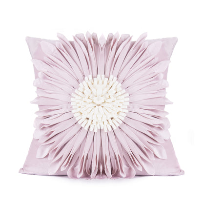 White Throw Pillow – Modern Velvet 3D Chrysanthemum Cushion