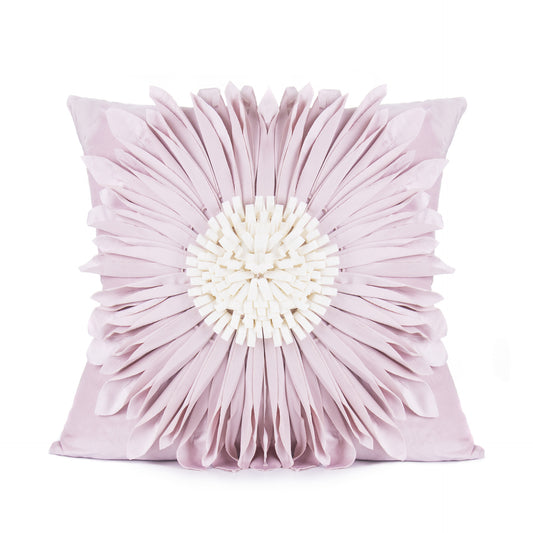 White Throw Pillow – Modern Velvet 3D Chrysanthemum Cushion
