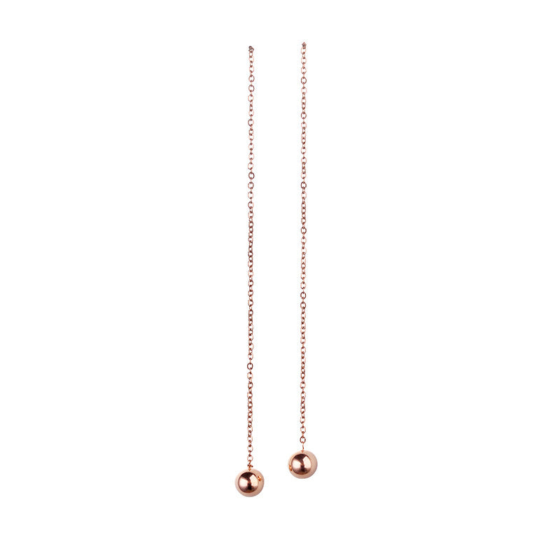 Titanium Steel Bead Earrings Korean Style Chic Jewelry Wear