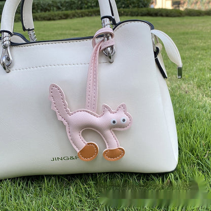 Mini CAT Leather Bag Pendant Charm for Bags and Keychains