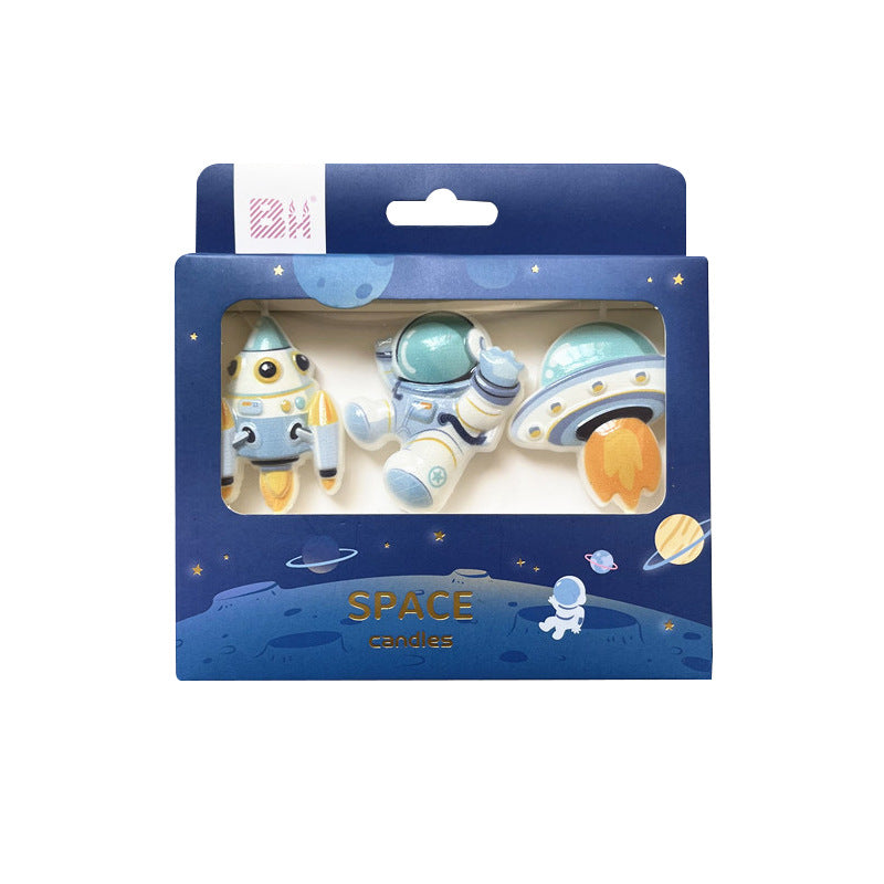 Astronaut Birthday Cake Candles for Fun Party Decoration