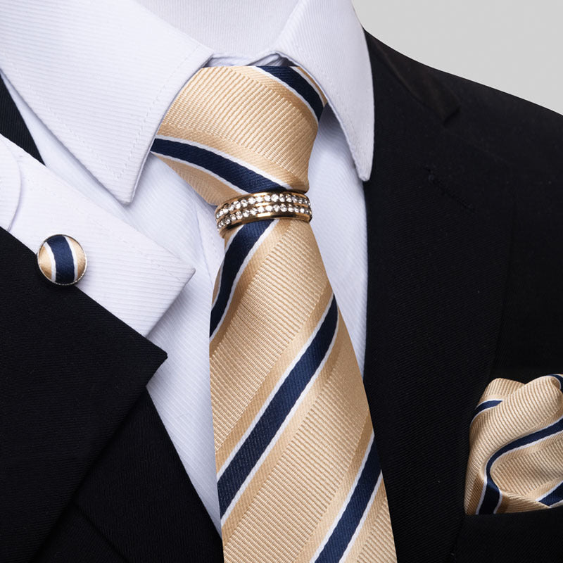 Multi Colored Striped Floral Mens Tie for Formal Party Wear