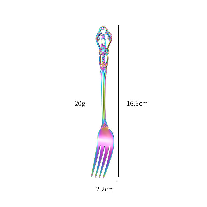 Gold Plated Stainless Steel Spoon Western Dinnerware Set