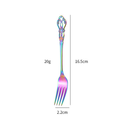 Gold Plated Stainless Steel Spoon Western Dinnerware Set
