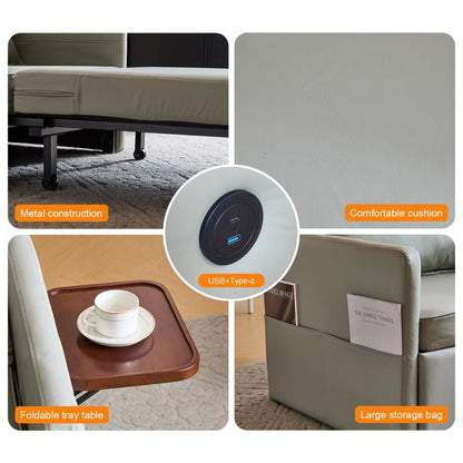 3-in-1 Convertible Sofa Chair Bed Pull-Out Sofa Bed for Home