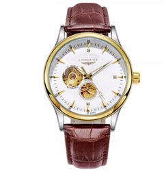 Gold plated case white dial