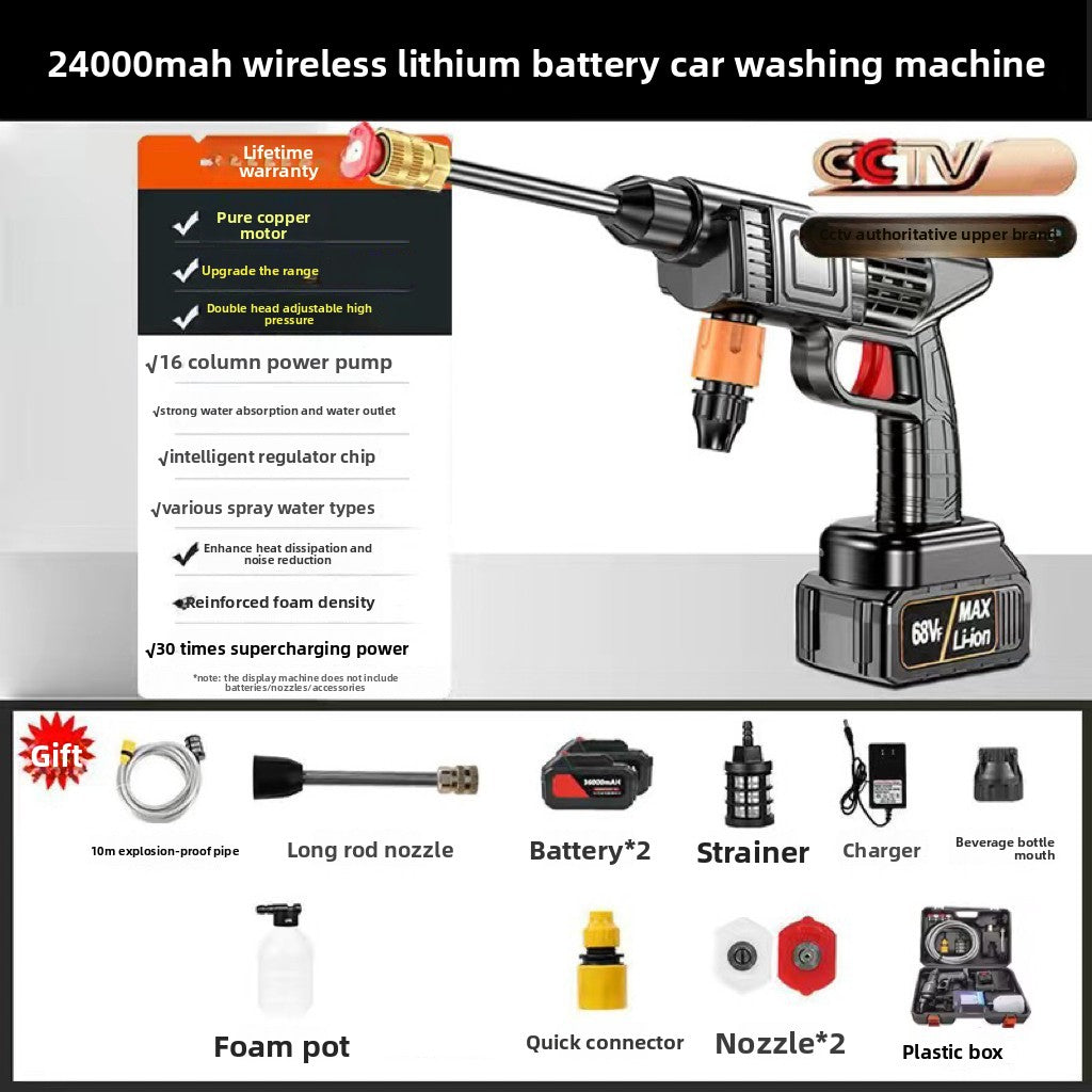Cordless High-Pressure Washer for Car Cleaning Outdoor Uses
