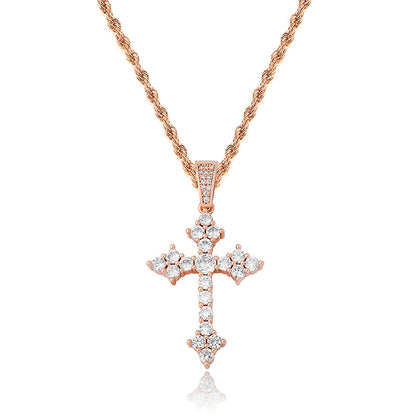 Buy Retro Cross Pendant with Full Zirconia Religious Necklace