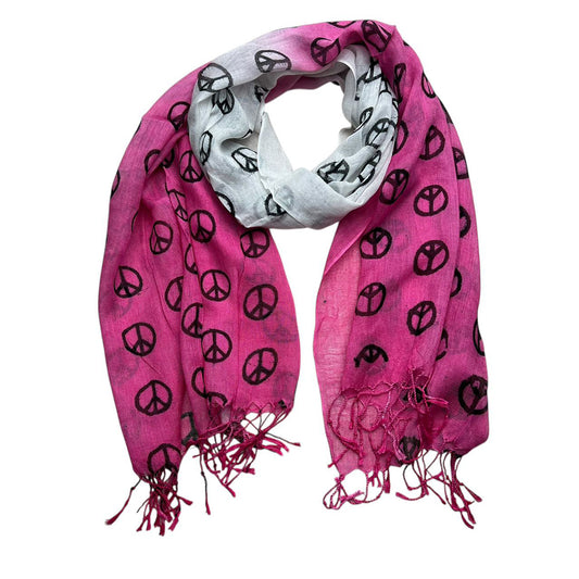 2pcs Hot Pink Semi Sheer Scarf Subtle Style for Women Men