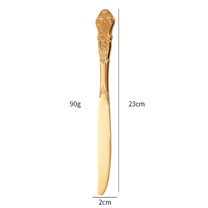 Gold Plated Stainless Steel Spoon Western Dinnerware Set