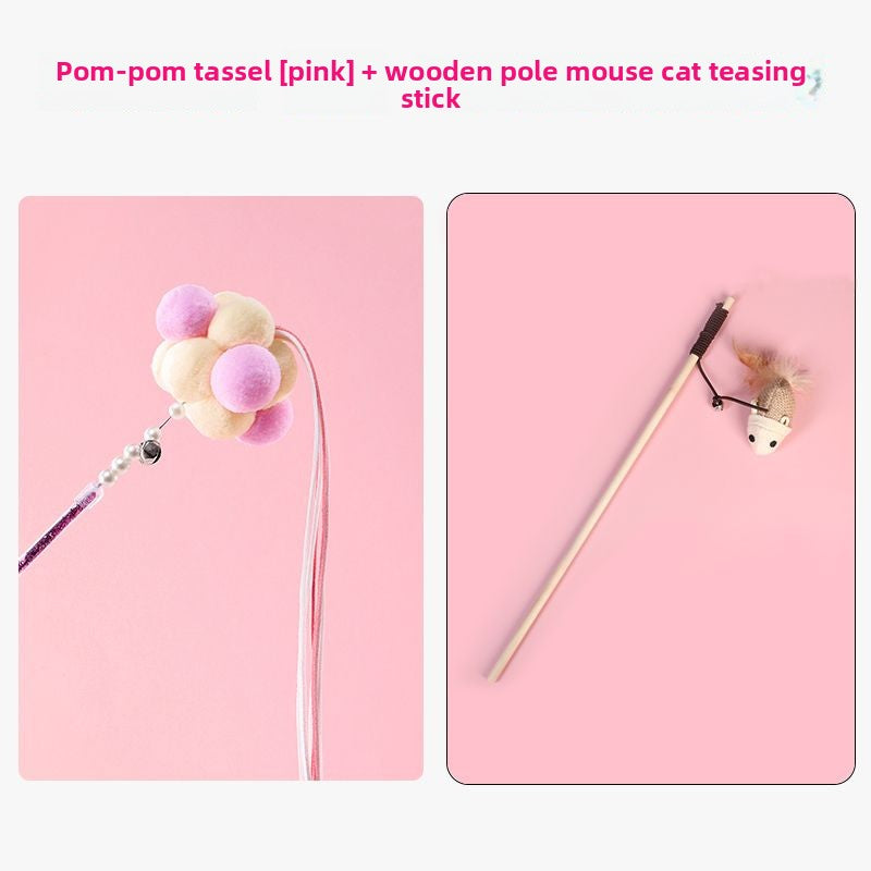 Feather Bell Cat Wand Toys for Hunting and Fun Exercise