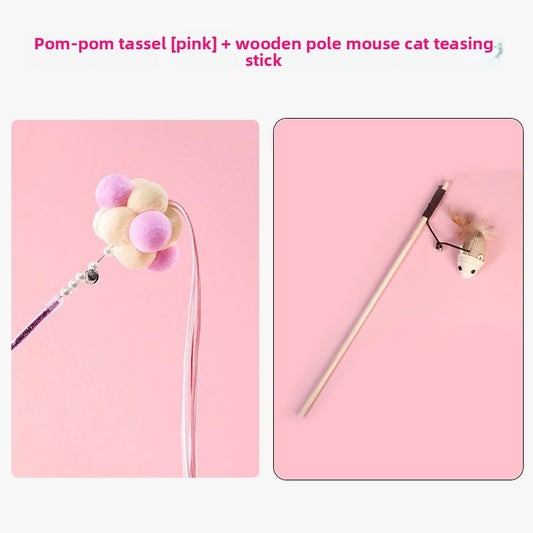 Feather Bell Cat Wand Toys for Hunting and Fun Exercise