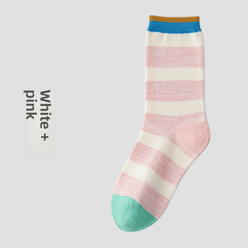 Women's Striped Cotton Antibacterial Long Socks