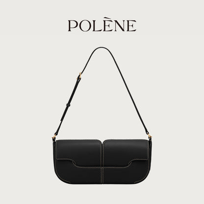 Genuine Leather Baguette Shoulder Bag for Elegant Daily Use