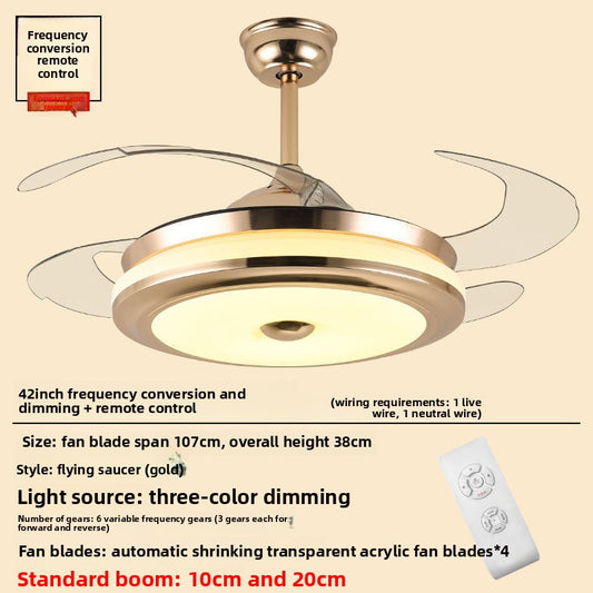 Integrated Ceiling Fan with Light for Bedroom and Living Room