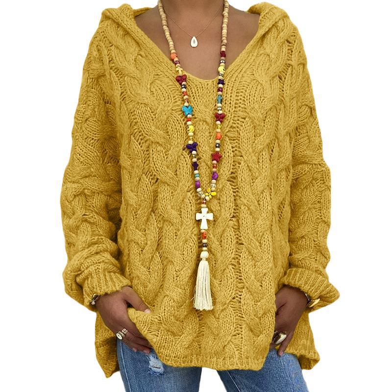 Cable Knit Hoodie Sweater for Women