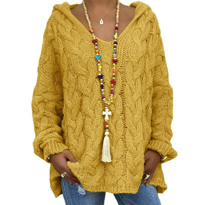 Cable Knit Hoodie Sweater for Women