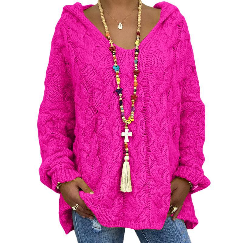 Cable Knit Hoodie Sweater for Women