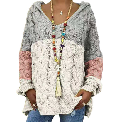 Cable Knit Hoodie Sweater for Women