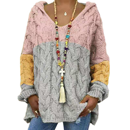 Cable Knit Hoodie Sweater for Women