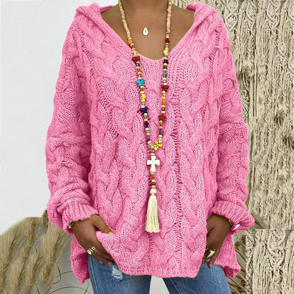 Cable Knit Hoodie Sweater for Women