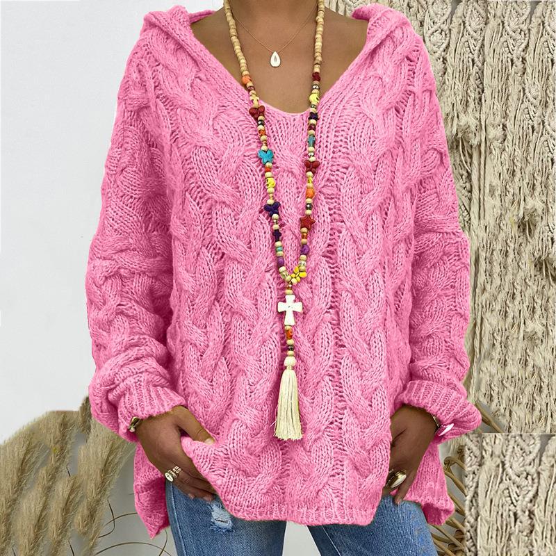 Cable Knit Hoodie Sweater for Women
