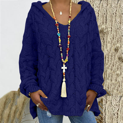 Cable Knit Hoodie Sweater for Women