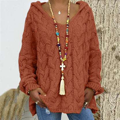 Cable Knit Hoodie Sweater for Women