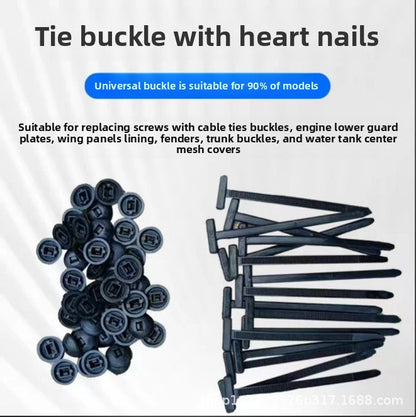 Cable tie clips with core pins