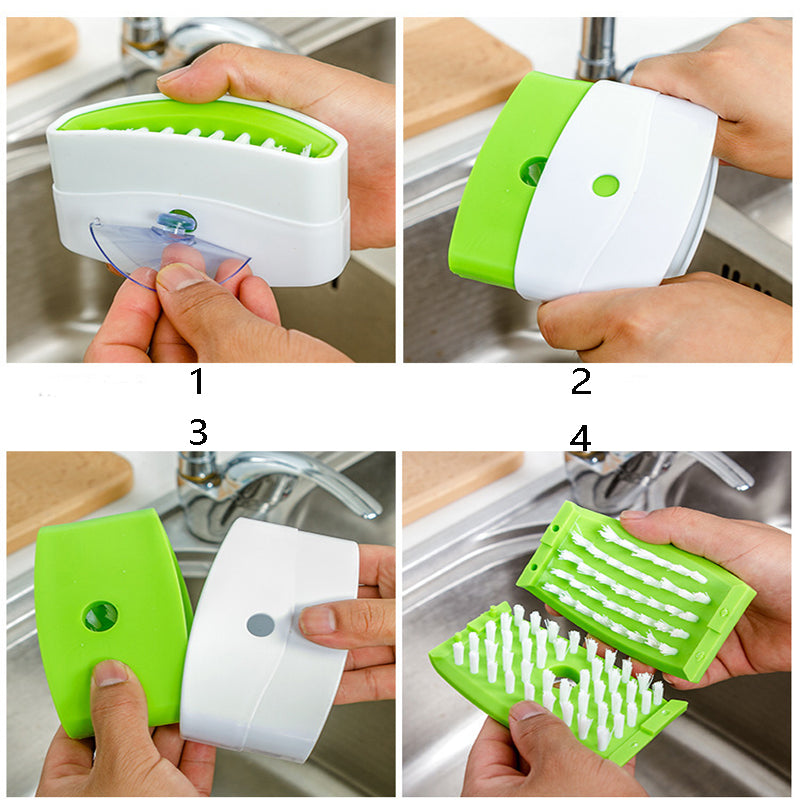 Buy Kitchen Cleaning Brush with Suction Cup for Knives & Fruits