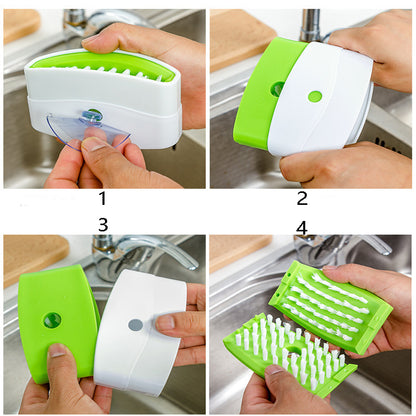 Buy Kitchen Cleaning Brush with Suction Cup for Knives & Fruits