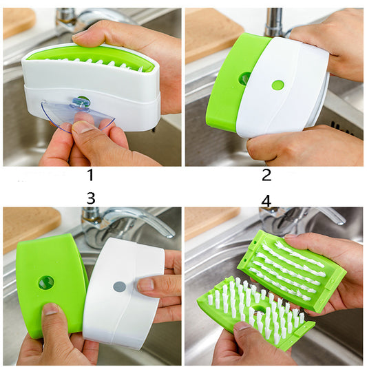 Buy Kitchen Cleaning Brush with Suction Cup for Knives & Fruits