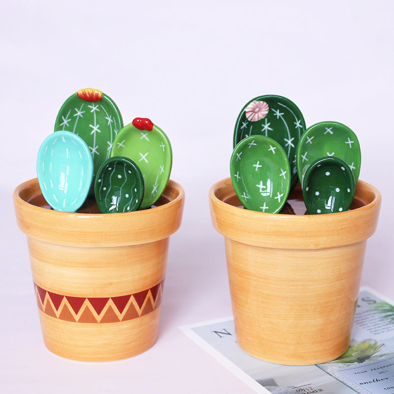 Cactus Ceramic Measuring Spoon
