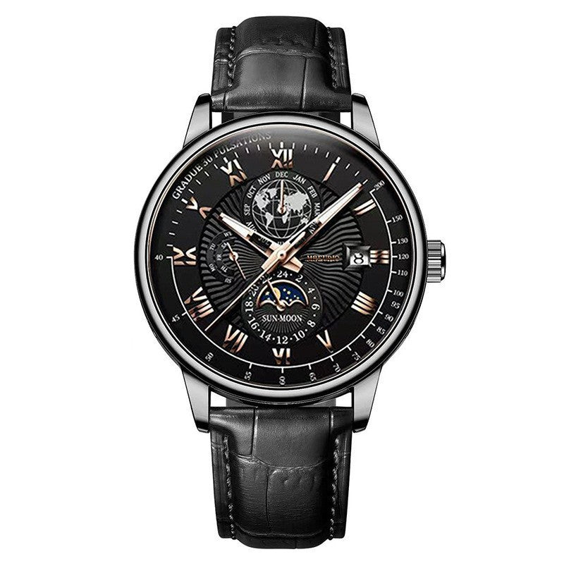 Calendar Star Moon Fashion Mens Watch
