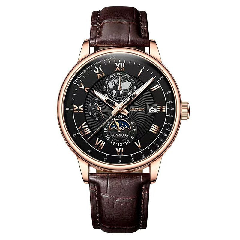 Calendar Star Moon Fashion Mens Watch