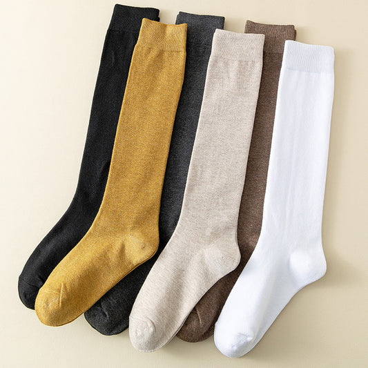 Calf Socks for Women Pure Cotton Knee-Length Pressure Slimming
