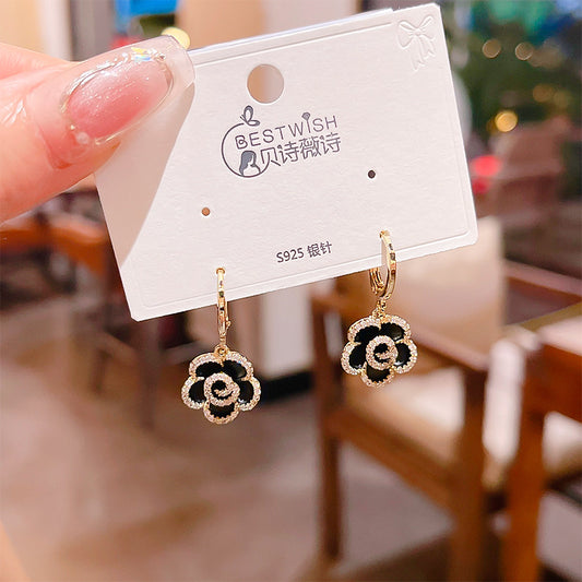 Camellia Flower Design Light Luxury Earrings