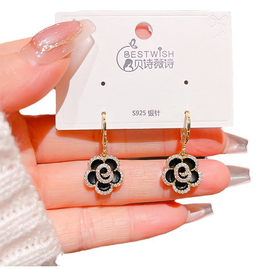 Camellia Flower Design Light Luxury Earrings