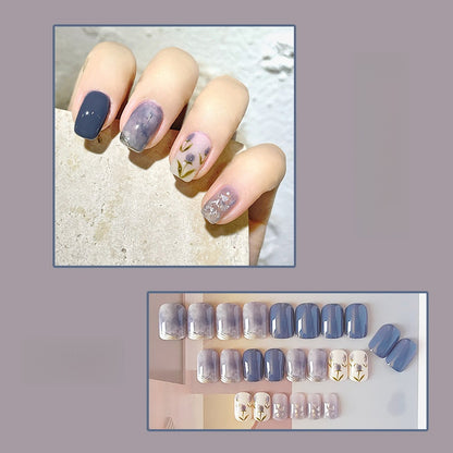 Camellia Glacier Blue Gradient Wearable Nail Patches