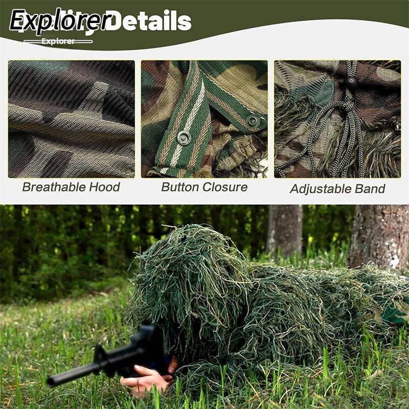 Camouflage Ghillie Suit for Outdoor Stealth