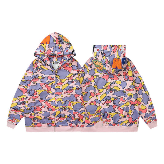 Camouflage Hooded Cardigan