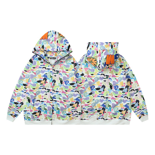 Camouflage Hooded Cardigan