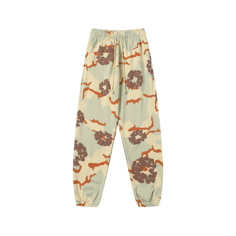 Camouflage Print Sweatshirt and Pants Set