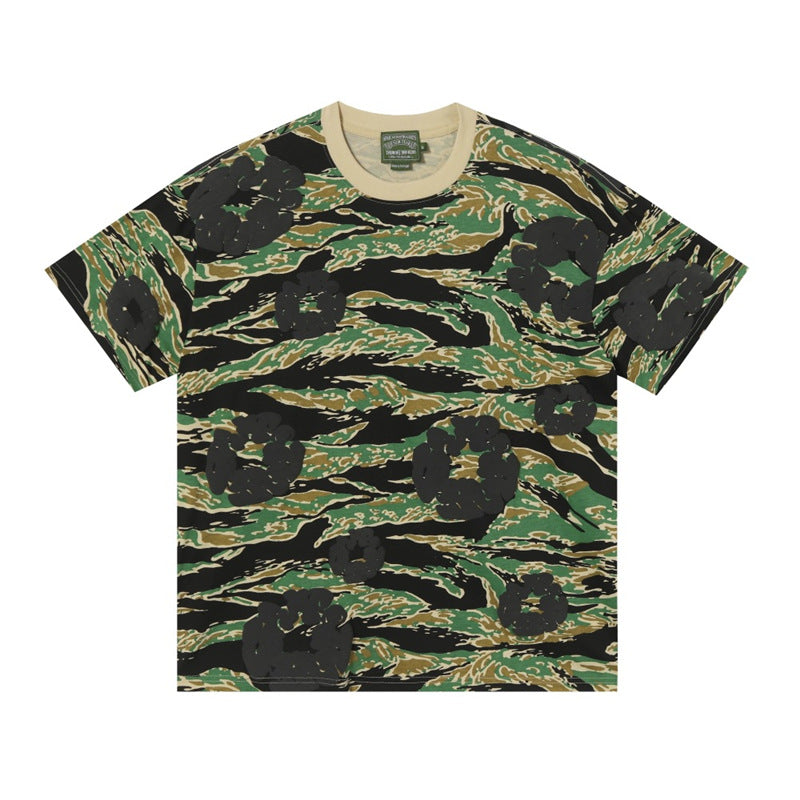 Camouflage Print Sweatshirt and Pants Set